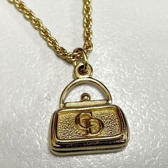 本物 Christian Dior ネックレス バッグモチーフ ゴールドカラー 