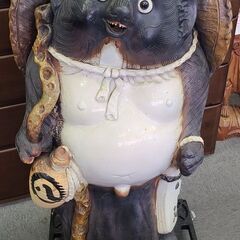 たぬき　タヌキ　信楽焼　置物　縁起物　商売繁盛　陶器　焼き物　35号　美品