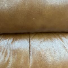 【値下げしました!!】マナベインテリア 3Pソファ 濃いキャラメル色 No.3587●茶色系 ブラウン系 ※現金、クレジット、ぺイペイ、スマホ決済対応※