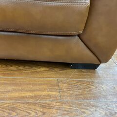 【値下げしました!!】マナベインテリア 3Pソファ 濃いキャラメル色 No.3587●茶色系 ブラウン系 ※現金、クレジット、ぺイペイ、スマホ決済対応※