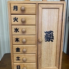 【済】薬箱　木製　昭和レトロ
