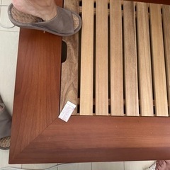 【ACTUS】ダブルベッドフレーム　ウォールナット アクタス 高級ダブルベッドフレーム ウォールナット