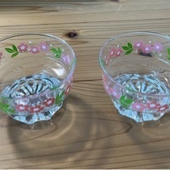 花柄ガラス食器　2個セット