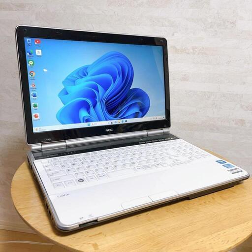 【最高i7】最新Windows 11 8月分⑥HDD320GB メモリ4GB NEC白 ノートパソコン