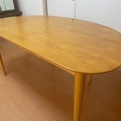 【やや美品】半円型木製テーブル