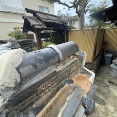 福岡県春日市にて塀瓦補修工事