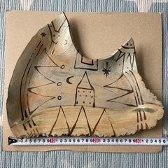 大皿プレート 猫型 アート 陶芸 お皿 面白い形