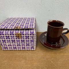 【差し上げます】 未使用　コーヒー　カップ＆ソーサー　セット　ブラウン