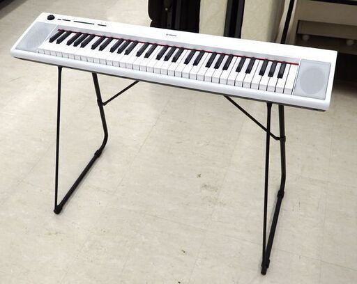 北海道 千歳市/恵庭市 動作品 YAMAHA/ヤマハ 電子キーボード Piaggero/ピアジェーロ NP-12WH 2021年製 ホワイト 61鍵 スタンド付 電子ピアノ