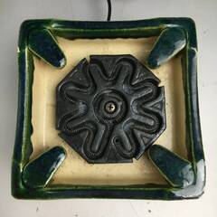 🔷🔶🔷FI22/87　野々田商店 電熱器 通電確認済み 茶道具 卓上江戸火鉢 織部 卓上電熱器 卓上ミニコンロ 電気コンロ 昭和レトロ 電熱ヒーター🔷🔶🔷