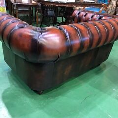 【愛品館八千代店】チェスターフィールドタイプ　2人掛　本革ソファ