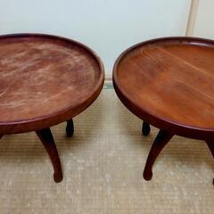 【2台で400円 1台250円 取引中】木製円形サイドテーブル 2台