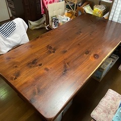 ダイニングテーブル×イス3×ベンチ1｜一枚板
