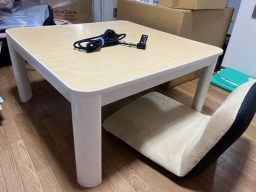 【2点セット】こたつ(75cm正方形)、座椅子