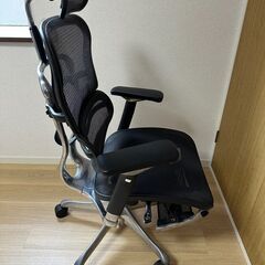 Ergohuman PRO Ottoman black エルゴヒューマン プロ オットマン内蔵型 ヘッドレスト付き ブラック エラストメリックメッシュ EHP-LPL KM-11  取りに来ていただける方
