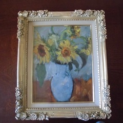 ゴッホ 油彩画 6本のひまわり F6 サイン オルセー認証票 引き取り限定