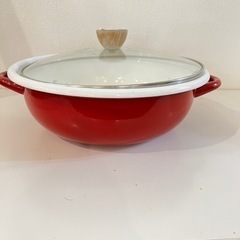 Mg67 北欧風赤色ホーロー鍋