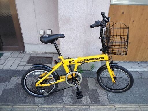 HUMMER[ハマー]18吋 折り畳み自転車 外装6段/イエローＸブラック