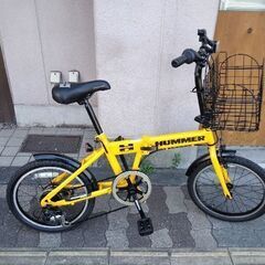 HUMMER[ハマー]18吋 折り畳み自転車 外装6段/イエロー...