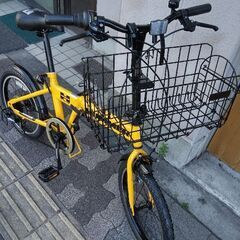 HUMMER[ハマー]18吋 折り畳み自転車 外装6段/イエローＸブラック