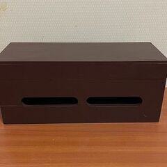 木製　タップコード収納ボックス　ケーブルボックス　美品