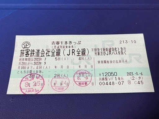 青春18切符　2回分