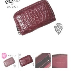 C853 GUCCI クロコケース ★ ボルドー C853 GUCCI 税込定価18.3万!! クロココインケース ☆ ボルドー