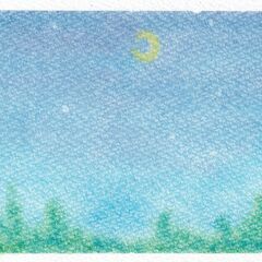 ３色パステルアート教室いろいろ　月の夜を描こう！
