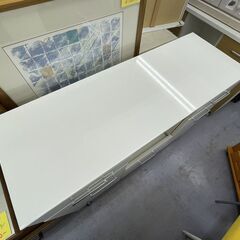レンジボードカウンター キャスター付き ホワイト 幅約120cm キッチン 