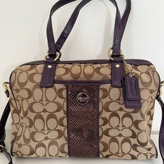 【中古品】COACH コーチ シグネチャー ハンドバッグ ショル...