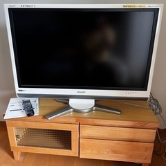 SHARP AQUOS 2008年製&木製テレビボード