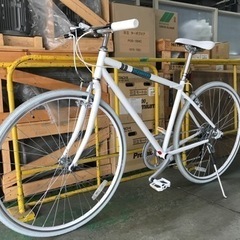 クロスバイク　プチカスタム　ホワイト　自転車