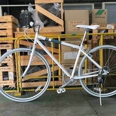 クロスバイク　プチカスタム　ホワイト　自転車