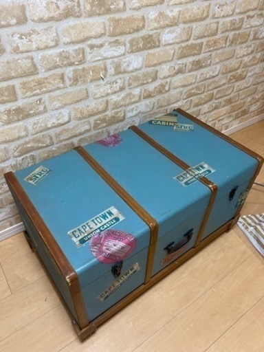 アメリカン　クラシック木製ボックス トランク　宝箱　レア