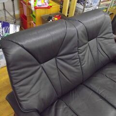 2人掛けソファ 冨士ファニチア L5380D 本革 ブラック系 フジ