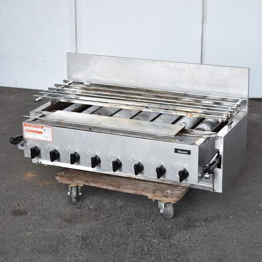 ≪yt796ジ≫ Rinnai/リンナイ ガス赤外線下火式グリラー新荒磯8号 RGA-408C 都市ガス用 鉄灸6本付 2021年製造 動作未確認 50730-02