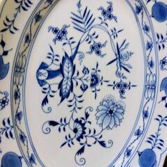 マイセン（Meissen）、ブルーオニオン
、楕円皿、素人採寸ですが縦:約25cm✕横:約36cm✕高さ:約5cm　