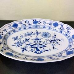 マイセン（Meissen）、ブルーオニオン
、楕円皿、素人採寸ですが縦:約25cm✕横:約36cm✕高さ:約5cm　