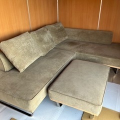 ファミリー用L字ソファ ＋オットマン