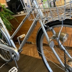 【前輪タイヤ・前輪チューブ新品！】LEDオートライト　27インチ自転車　シルバー　名古屋プレミアム商品券×金鯱マネー参加店舗 前輪タイヤ・前輪チューブ新品！】LEDオートライト 27インチ自転車