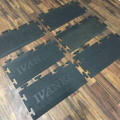 🔷🔶🔷ut12/19 ivanko イヴァンコ ラバー マット 16枚 インターロック式 全体183ｘ244㎝ 9.5mm厚 ブラック フロアマット 直接引取り推奨②🔷🔶🔷