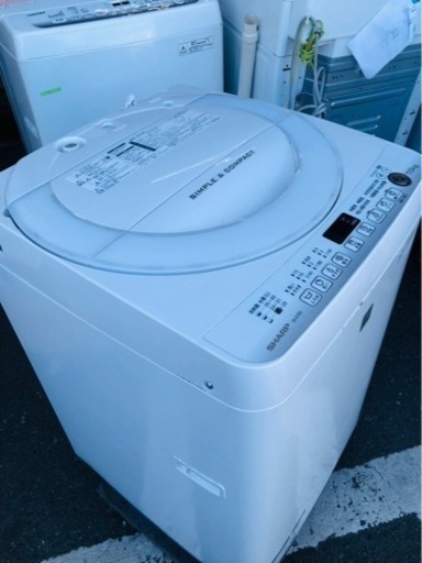 福岡市内配送設置無料　SHARP 全自動洗濯機 ES-G7E3-KW 洗濯機本体