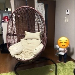 ☆受け渡し決定☆美品 ハンギングチェア グレージュ クッション付き