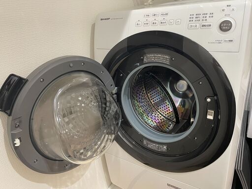 【値下げ交渉可能】SHARP ドラム式洗濯乾燥機 2021年製 ES-S7F-WL プラズマクラスター 左開き シャープ 洗濯7kg 乾燥3.5kg