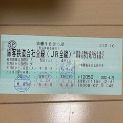 青春18きっぷ　2回分　8/24 早朝に発送