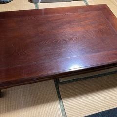 座卓テーブル　欅の寄木