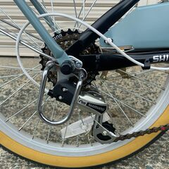 新品★未使用　ミニベロ　20インチ　オートライト付　シマノ6段ギア　ブラック/グレー