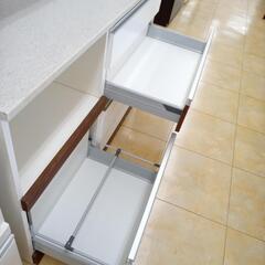 ★ジモティ割あり★ 値下げしました！ 堀田木工所 レンジボード ホワイト＆木目 H200×D49×W140.5 クリーニング済み OJ1813