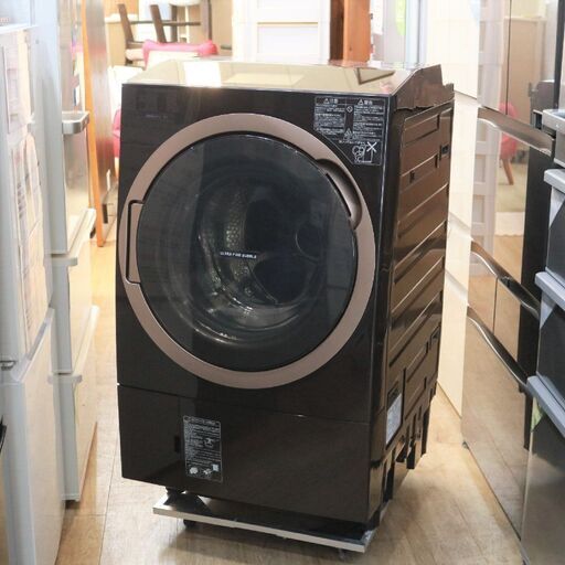 【かながわpay可】330)東芝 ドラム式洗濯乾燥機 ZABOON 洗濯12.0kg 乾燥7.0kg ヒートポンプ乾燥 左開き TW-127X7L グレインブラウン 2019年製
