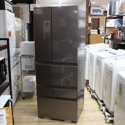 店S691)【高年式】TOSHIBA/東芝 VEGETA ノンフロン冷凍冷蔵庫 GR-U550FZ(ZH) 2022年製 6ドア/551L フレンチドア アッシュグレージュ